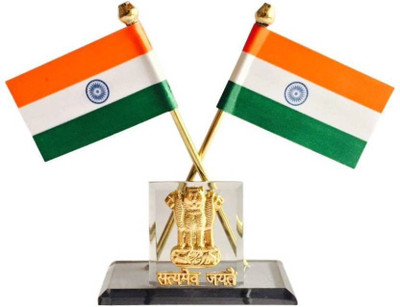 

Tulsae India Rectangle Car Dashboard Flag Flag(Rayon, Plastic)