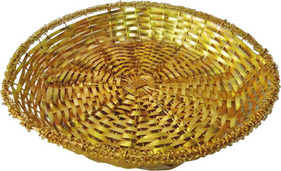 

Stonic Round_Shape_9 Bamboo Flower Basket without Artificial Flower & Plant(W: 22 cm x H: 6 cm x D: 4 cm)