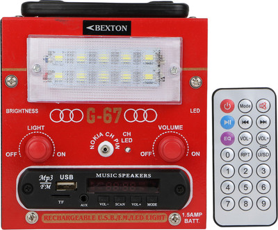 

Bexton Rechargeable Multimedia G067 LED with USB/AUX/TF and Remote FM Radio(Red)