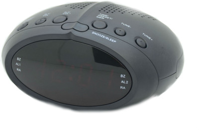 

Shrih Dual Alarm Function LED Clock FM Radio(Black)