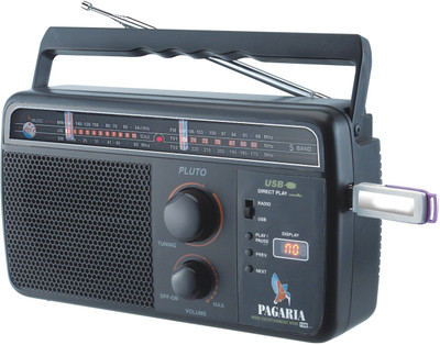 

PAGARIA 5 Band Rechargeable USB FM Radio(Black)