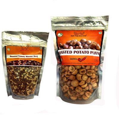 

Guilt Free Snacking Combo(Potato Puffs 01, Yummy Masoor Beej 01)
