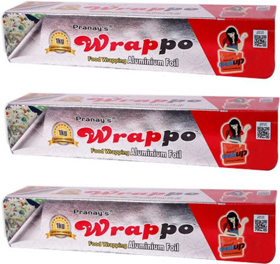 

Pranay's Wrappo Food Wrap 1Kg. Foil Aluminium Foil(Pack of 3, 54 m)