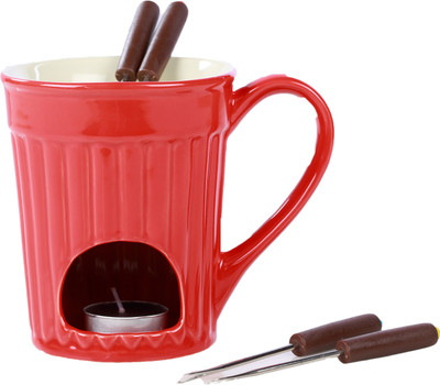 

Goldleaff Ceramic Fondue Set(Red)
