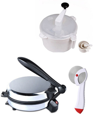 

ECO SHOPEE COMBO OF NATIONAL DETACHABLE ROTI MAKER, DOUGH MAKER AND PIZZA CUTTER Roti/Khakhra Maker(Silver)
