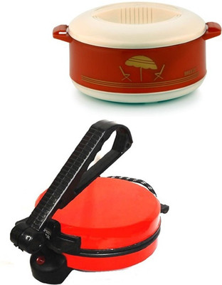 

ECO SHOPEE COMBO OF RED ROTI MAKER WITH CASSEROLE Roti/Khakhra Maker(Red)
