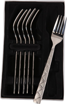 

Mullich Milano Silver Stainless Steel Table Fork Set(Pack of 6)