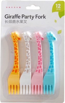 

Dealfinity Giraffe Plastic Baby Fork Set(Pack of 12)