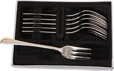 

Mullich Kayla Gold Stainless Steel Dessert Fork Set(Pack of 6)