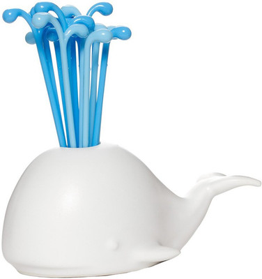 

MK Whale Shape Plastic Fruit Fork Set(Pack of 17)