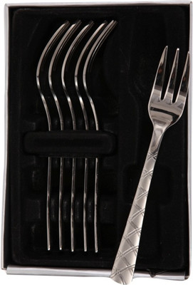 

Mullich Milano Silver Stainless Steel Dessert Fork Set(Pack of 6)