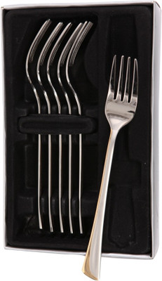 

Mullich Kayla Gold Stainless Steel Table Fork Set(Pack of 6)