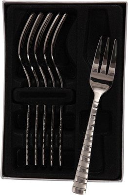 

Mullich Samuel Silver Stainless Steel Dessert Fork Set(Pack of 6)