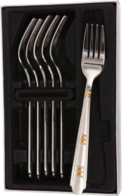 

Mullich Miracle Gold Stainless Steel Table Fork Set(Pack of 6)