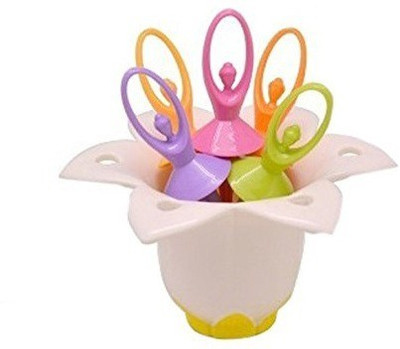 

MK Flower Fairy Plastic Fruit Fork Set(Pack of 7)