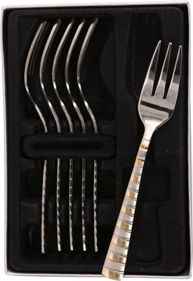 

Mullich Samuel Gold Stainless Steel Dessert Fork Set(Pack of 6)