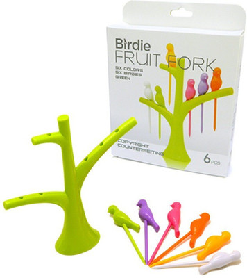 HealthIQ Plastic Fruit Fork Set(Pack of 6)