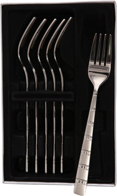 

Mullich Castle Silver Stainless Steel Table Fork Set(Pack of 6)