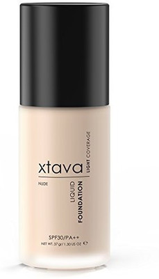 

Xtava Nude Sheer Coverage Liquid Foundation - Light, Natural Looking Professional Quality Formula with SPF 30 - Cruelty Free Makeup Foundation(Nude, 5 g)