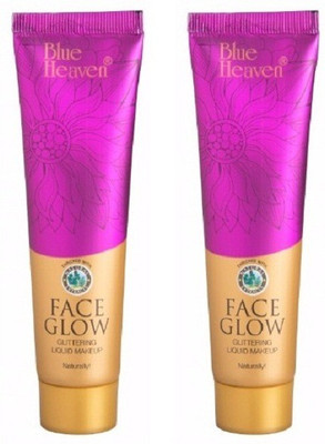 

Blue Heaven Face Glow Glittering Liquid Makeup (Pack of 2) Foundation(beige)