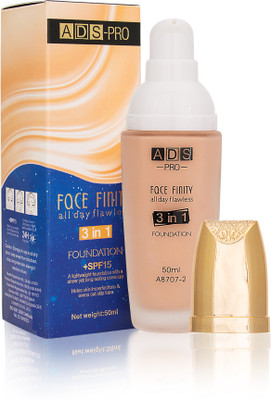 

ADS FACE FINITY ALL DAY FLAWLESS 3 IN 1 Foundation(LIGHT BEIGE, 50 ml)