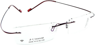B-Titanium Rimless Rectangle Frame(47 mm)