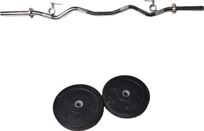 

Royal 7.5kg_2pc_Low_Cost_black_plate+3ft_1pc_Curve_rod_withlok Black Bar & Plate Combo(8 kg)