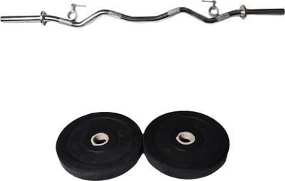 

Royal 2kg_2pc_Low_cost_black_plates+3ft_1pc_Curve_rod_withlock Black Bar & Plate Combo(5 kg)