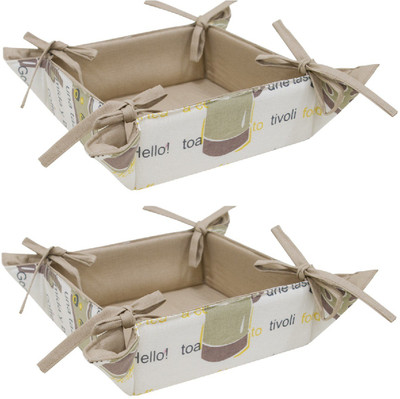 

Elan En-2015 11-Hello Cotton Fruit & Vegetable Basket(Beige, Brown)