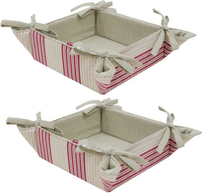 

Elan En2015-18 Drill Stripe Cotton Fruit & Vegetable Basket(Red)