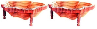 

Onlineshoppee Pack Of 2 Wood Fruit & Vegetable Basket(Brown)