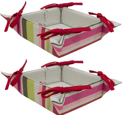 

Elan En-2015-16 Stylish Cotton Fruit & Vegetable Basket(Pink, Green)
