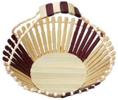 Onlineshoppee Wood Fruit & Vegetable Basket(Yellow)