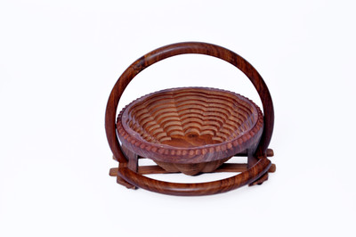 

Woodenclave Floret- A Fruit Basket Wooden Fruit & Vegetable Basket(Brown)