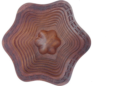

HANDICRAFT SHEESHAM WOOD MADE STAR SHAPE SPRING Wood Fruit & Vegetable Basket(Brown)
