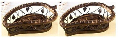 

Onlineshoppee Pack of 2 Wood Fruit & Vegetable Basket(Brown)