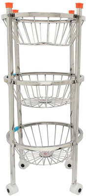 

Balaji Enterprises 3 Round Circle Frooty Stainless Steel Kitchen Trolley
