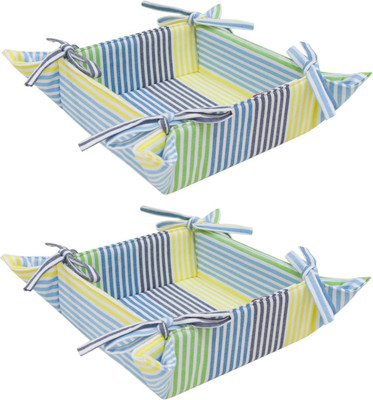 

Elan En2015 -14 Pin Stripe Cotton Fruit & Vegetable Basket(Blue, Green)