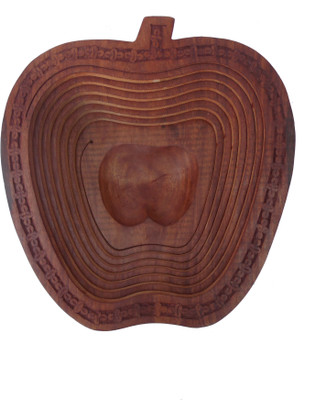 

HANDICRAFT SHEESHAM WOOD MADE APPLE SHAPE Wood Fruit & Vegetable Basket(Brown)