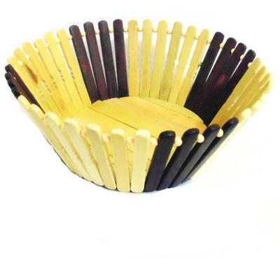

Onlineshoppee Wood Fruit & Vegetable Basket(Yellow)