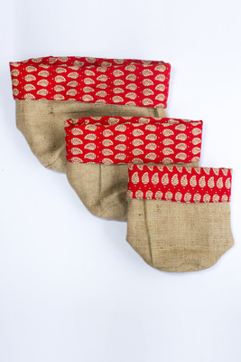 

Aksobha Go Green Jute Fruit & Vegetable Basket(Red)