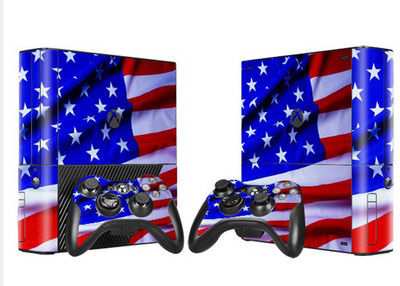 

New World American National Flag Skin Sticker For Console,Controller Gaming Accessory Kit(Red, Blue, For Xbox 360)