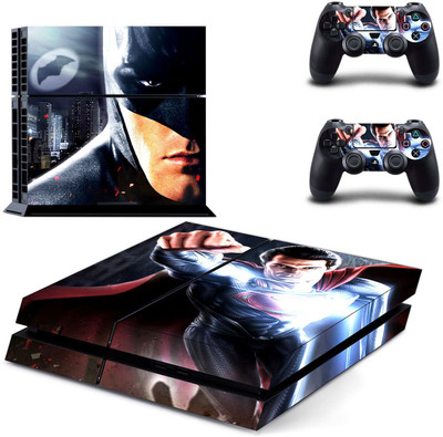 

Hytech Plus Batman vs Superman Flight Theme Skin Sticker Cover for Playstation 4 Console and Controllers Gaming Accessory Kit(Grey, For PS4)