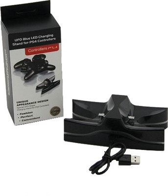 Sameo Controller Charging Station with UFO Blue LED  Gaming Accessory Kit(Black, For PS4)