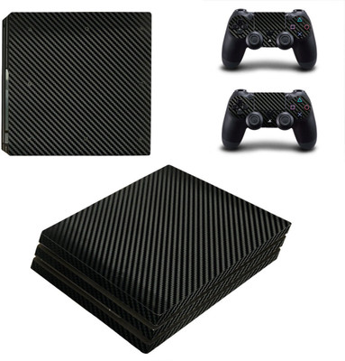 

Hytech Plus Black Carbon Fiber Theme Sticker for PS4 PRO Console & 2 Controllers Gaming Accessory Kit(Matte Black, For PS4)