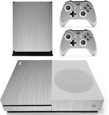 

Hytech Plus Brushed Metal Look Special Edition Theme Sticker for Xbox One S Console & 2 Controllers Gaming Accessory Kit(Silver, For Xbox One)
