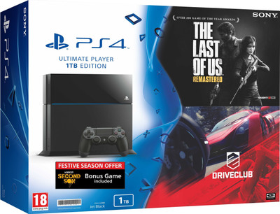 

Sony PlayStation 4 (PS4) 1 TB with The Last of Us, Driveclub and InFamous: Second Son(Black)
