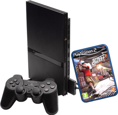 

Sony PlayStation 2 (PS2) 8 MB with Street Cricket 2(Black)