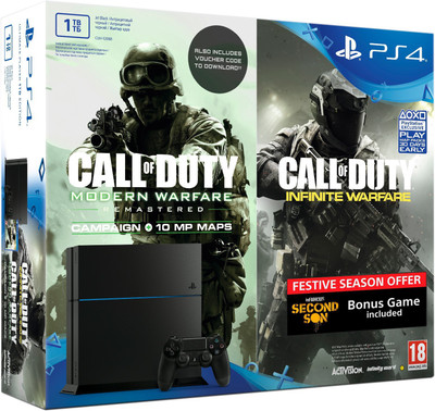

Sony PlayStation 4 (PS4) 1 TB with Call Of Duty: Infinite Warfare, Modern Warfare(Downloadable Code) & Infamous Second Son(Black)