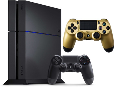 Sony PlayStation 4 (PS4) 1 TB 1000 GB with Extra Golden Controller(Jet Black)